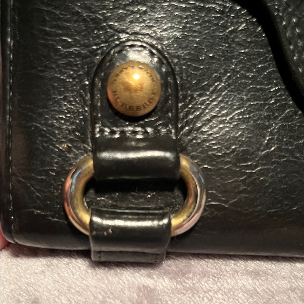 Vintage Burberry Blue Label, Black Leather Zip-Around Long Wallet - Picture 4 of 16